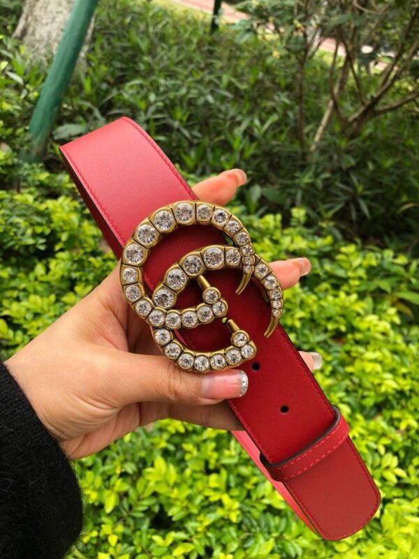 1:1 Replica Gucci Belt Beaded Double G Red GG, Women Belt ‎453260
