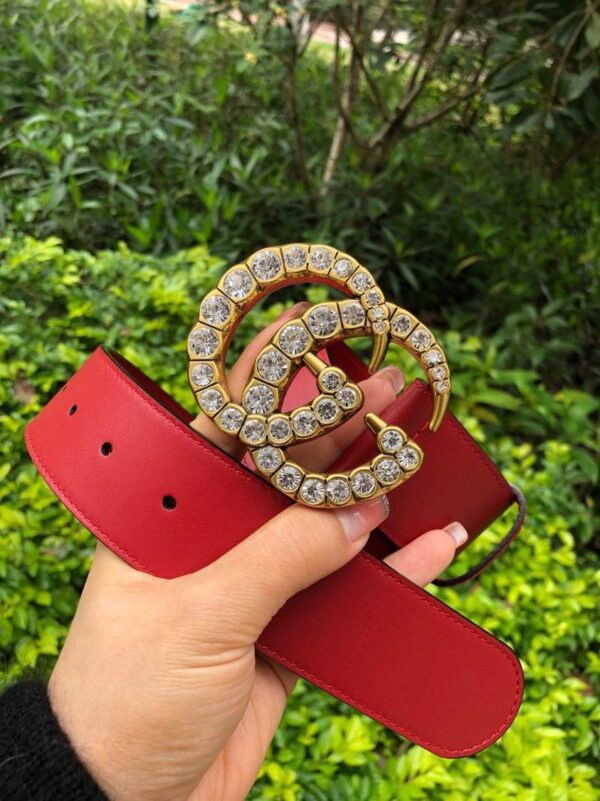 1:1 Replica Gucci Belt Beaded Double G Red GG, Women Belt ‎453260
