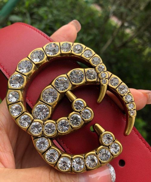1:1 Replica Gucci Belt Beaded Double G Red GG, Women Belt ‎453260