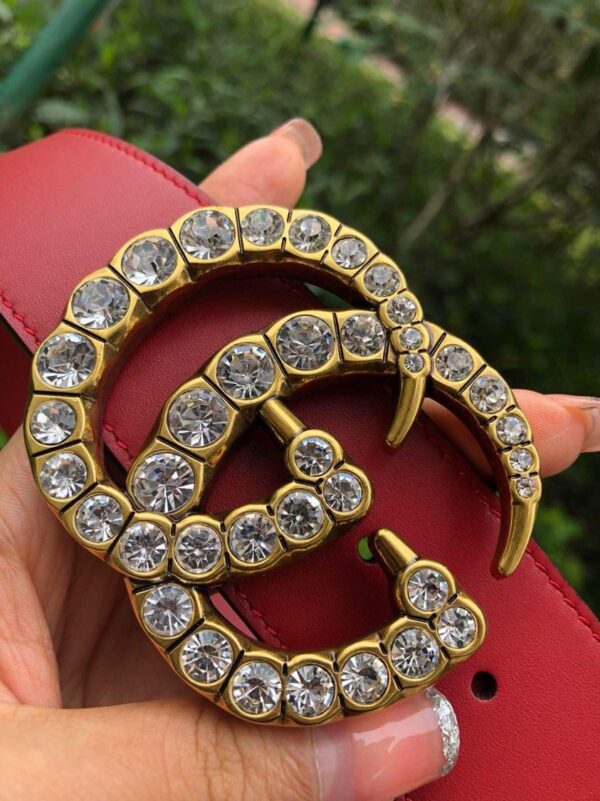 1:1 Replica Gucci Belt Beaded Double G Red GG, Women Belt ‎453260