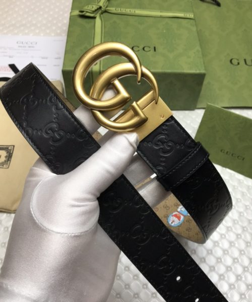 1:1 Replica Gucci Belt Signature With Double G Buckle Doreamon Black For Women, Women Belt