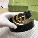1:1 Replica Gucci Belt Signature With Double G Buckle Doreamon Black For Women, Women Belt