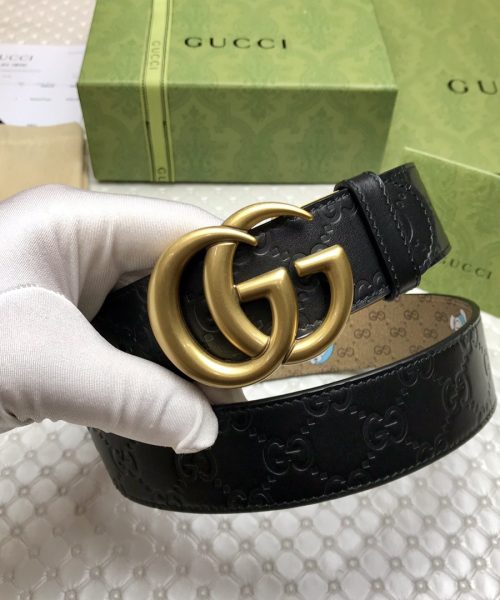 1:1 Replica Gucci Belt Signature With Double G Buckle Doreamon Black For Women, Women Belt
