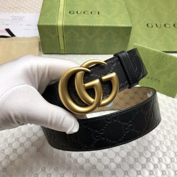 1:1 Replica Gucci Belt Signature With Double G Buckle Doreamon Black For Women, Women Belt