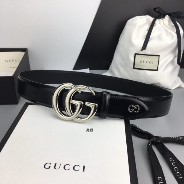 1:1 Replica Gucci Belt With Double G Buckle Black For Women, Women Belt