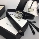 1:1 Replica Gucci Belt With Double G Buckle Black For Women, Women Belt