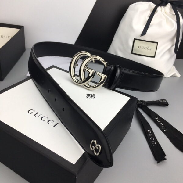 1:1 Replica Gucci Belt With Double G Buckle Black For Women, Women Belt