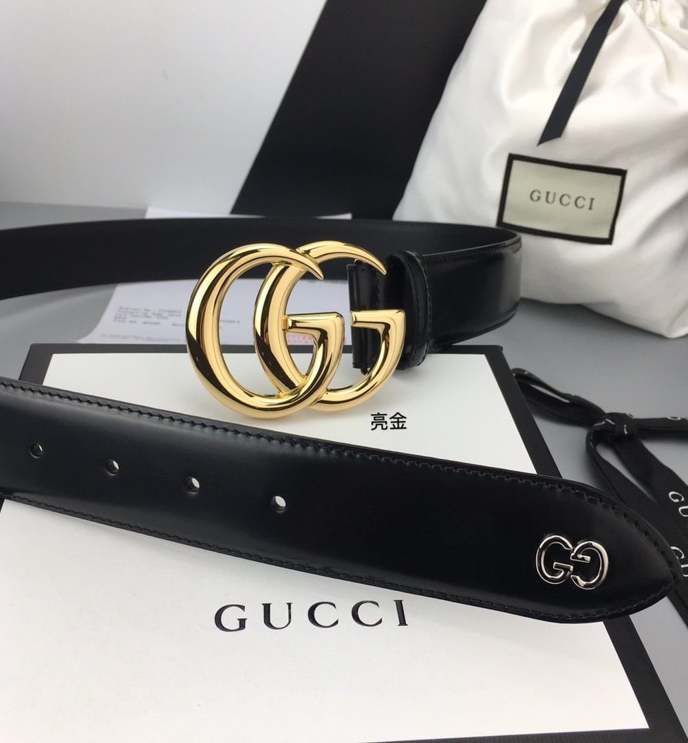 1:1 Replica Gucci Belt With Double G Buckle Black For Women, Women Belt