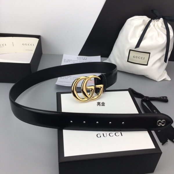 1:1 Replica Gucci Belt With Double G Buckle Black For Women, Women Belt