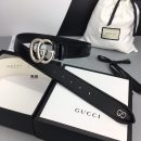 1:1 Replica Gucci Belt With Double G Buckle Black For Women, Women Belt