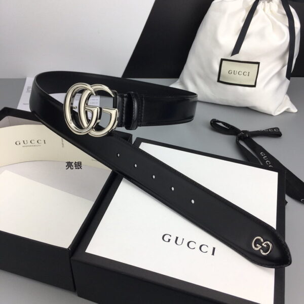 1:1 Replica Gucci Belt With Double G Buckle Black For Women, Women Belt