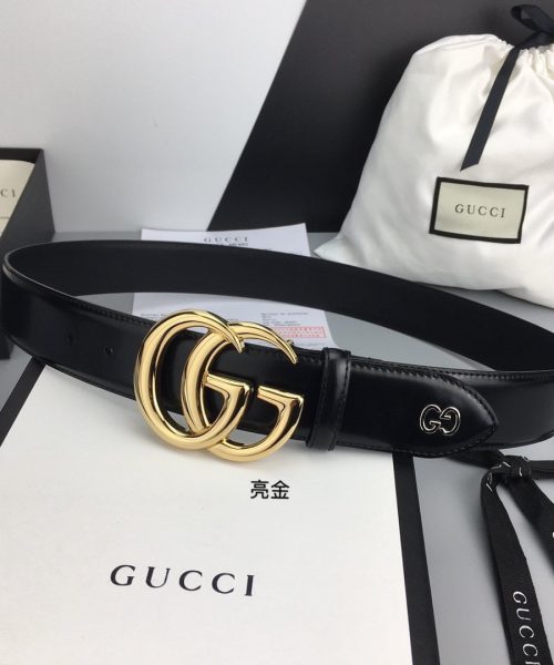 1:1 Replica Gucci Belt With Double G Buckle Black For Women, Women Belt