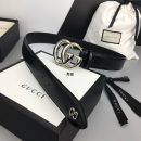 1:1 Replica Gucci Belt With Double G Buckle Black For Women, Women Belt