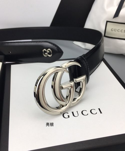 1:1 Replica Gucci Belt With Double G Buckle Black For Women, Women Belt