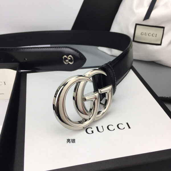 1:1 Replica Gucci Belt With Double G Buckle Black For Women, Women Belt