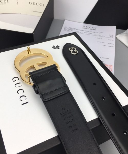 1:1 Replica Gucci Belt With Double G Buckle Black For Women, Women Belt