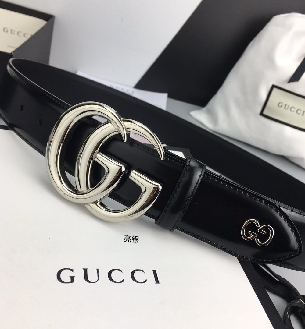 1:1 Replica Gucci Belt With Double G Buckle Black For Women, Women Belt