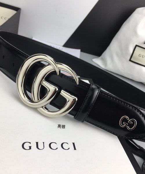 1:1 Replica Gucci Belt With Double G Buckle Black For Women, Women Belt