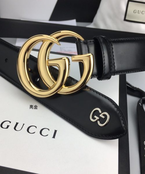 1:1 Replica Gucci Belt With Double G Buckle Black For Women, Women Belt