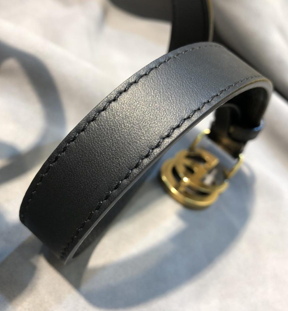 1:1 Replica Gucci Belt With Double G Buckle Black GG, Women Belt ‎414516 AP00T 1000
