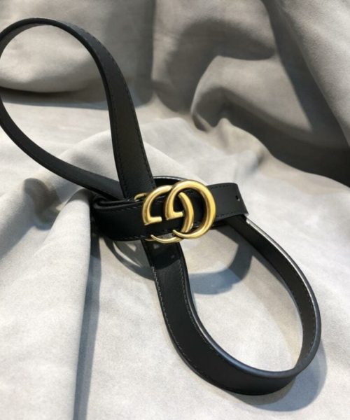 1:1 Replica Gucci Belt With Double G Buckle Black GG, Women Belt ‎414516 AP00T 1000
