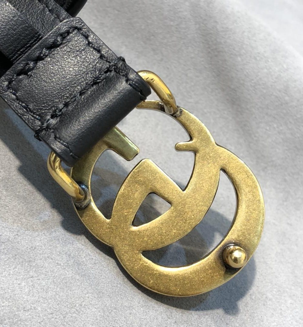 1:1 Replica Gucci Belt With Double G Buckle Black GG, Women Belt ‎414516 AP00T 1000