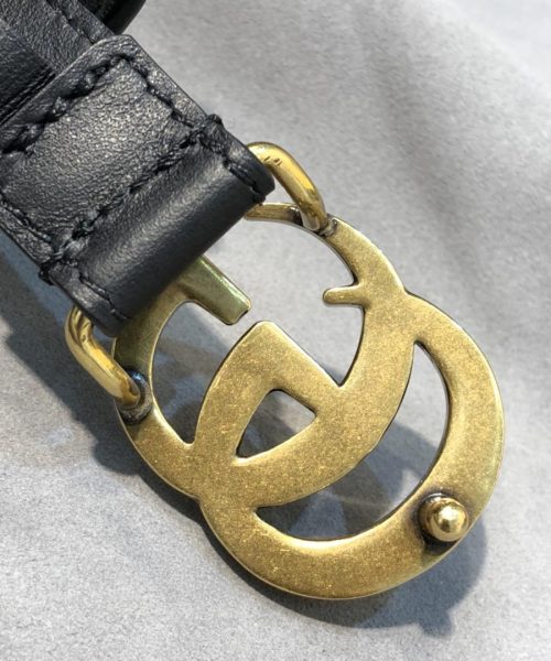 1:1 Replica Gucci Belt With Double G Buckle Black GG, Women Belt ‎414516 AP00T 1000