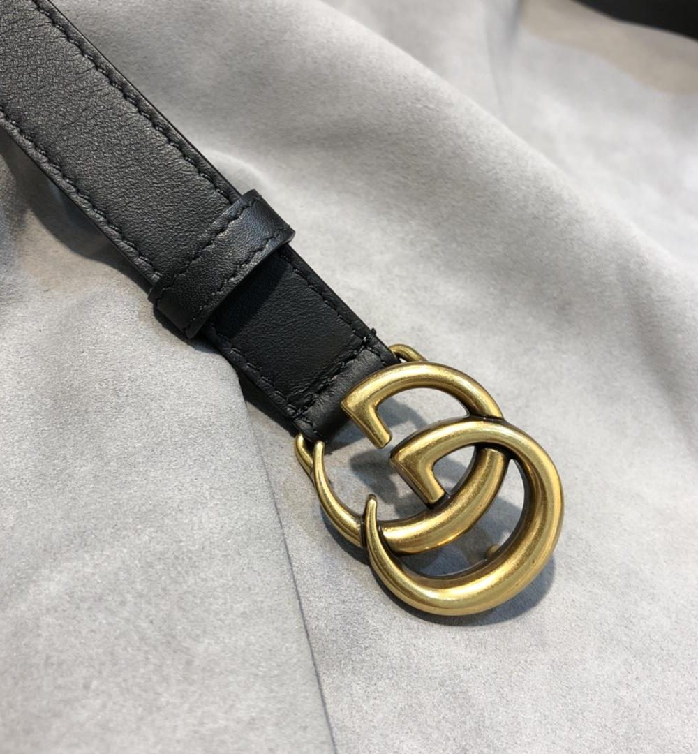 1:1 Replica Gucci Belt With Double G Buckle Black GG, Women Belt ‎414516 AP00T 1000
