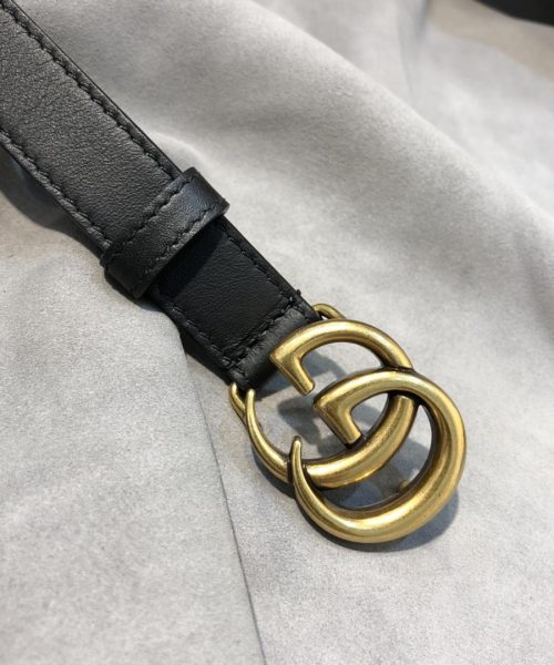 1:1 Replica Gucci Belt With Double G Buckle Black GG, Women Belt ‎414516 AP00T 1000