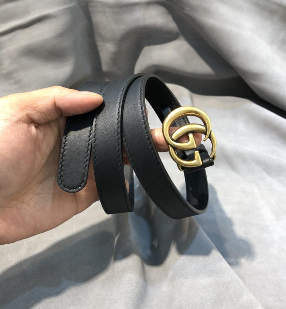 1:1 Replica Gucci Belt With Double G Buckle Black GG, Women Belt ‎414516 AP00T 1000