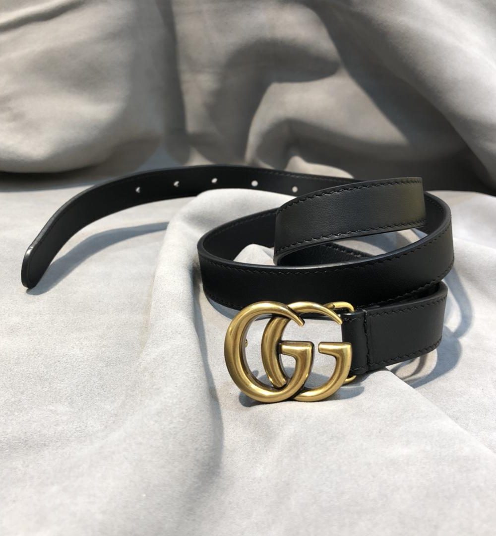 1:1 Replica Gucci Belt With Double G Buckle Black GG, Women Belt ‎414516 AP00T 1000
