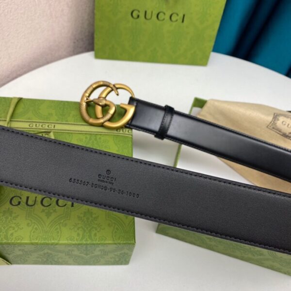 1:1 Replica Gucci Belt With Double G Snake Black For Women, Women Belt 458949 CVE0T 1000
