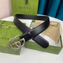 1:1 Replica Gucci Belt With Double G Snake Black For Women, Women Belt