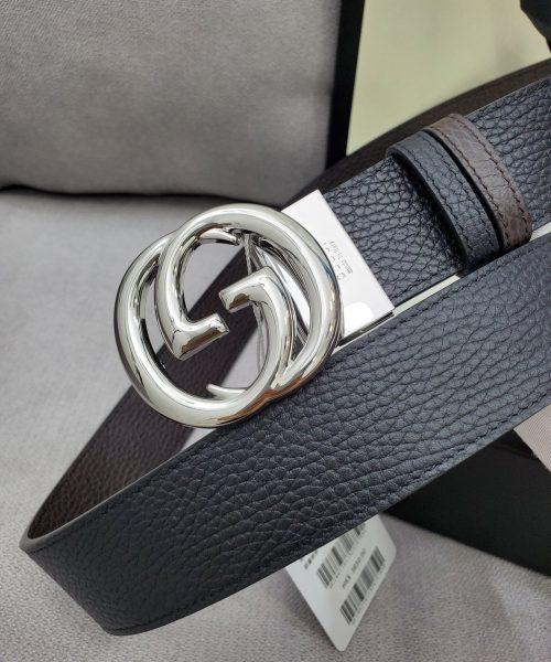 1:1 Replica Gucci Belt With Interlocking G Buckle Black For Women, Women Belt