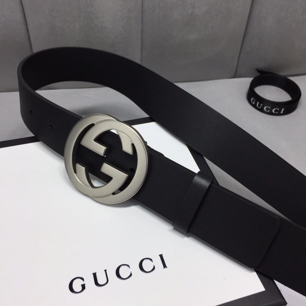 1:1 Replica Gucci Belt With Interlocking G Buckle Black For Women, Women Belt ‎368186 BGH0N 1000 - Image 7
