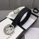 1:1 Replica Gucci Belt With Interlocking G Buckle Black For Women, Women Belt ‎368186 BGH0N 1000