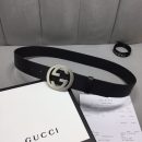 1:1 Replica Gucci Belt With Interlocking G Buckle Black For Women, Women Belt ‎368186 BGH0N 1000