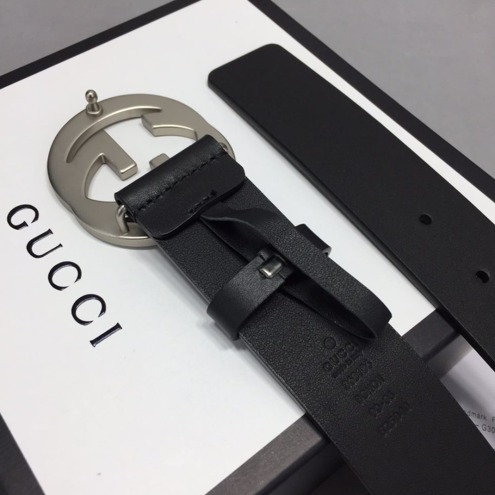 1:1 Replica Gucci Belt With Interlocking G Buckle Black For Women, Women Belt ‎368186 BGH0N 1000 - Image 8