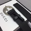 1:1 Replica Gucci Belt With Interlocking G Buckle Black For Women, Women Belt ‎368186 BGH0N 1000