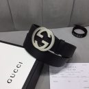 1:1 Replica Gucci Belt With Interlocking G Buckle Black For Women, Women Belt ‎368186 BGH0N 1000