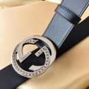 1:1 Replica Gucci Belt With Interlocking G Buckle Black For Women, Women Belt