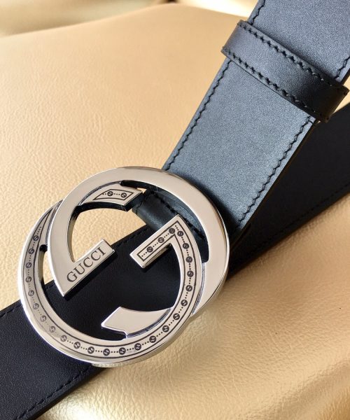 1:1 Replica Gucci Belt With Interlocking G Buckle Black For Women, Women Belt