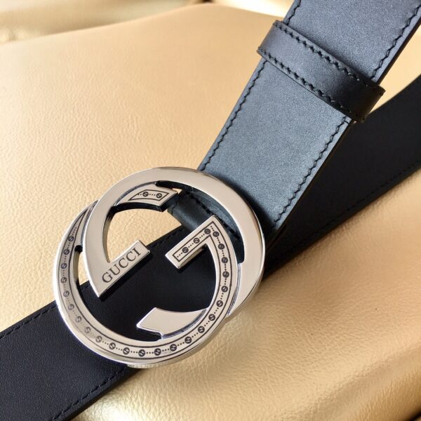 1:1 Replica Gucci Belt With Interlocking G Buckle Black For Women, Women Belt