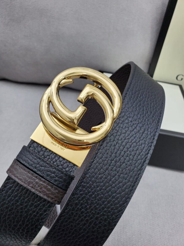 1:1 Replica Gucci Belt With Interlocking G Buckle Black For Women, Women Belt