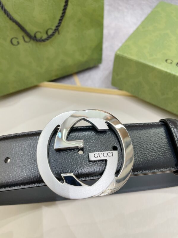 1:1 Replica Gucci Belt With Interlocking G Buckle Black For Women, Women Belt