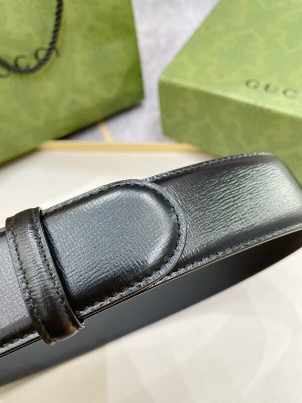 1:1 Replica Gucci Belt With Interlocking G Buckle Black For Women, Women Belt