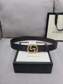 1:1 Replica Gucci Belt With Interlocking G Buckle Black For Women, Women Belt