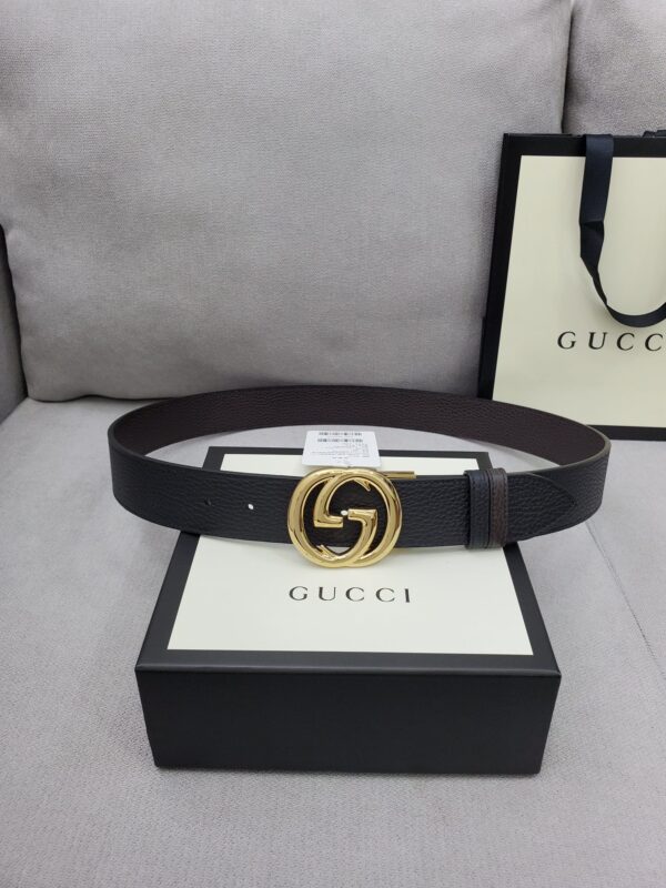 1:1 Replica Gucci Belt With Interlocking G Buckle Black For Women, Women Belt