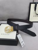 1:1 Replica Gucci Belt With Interlocking G Buckle Black For Women, Women Belt