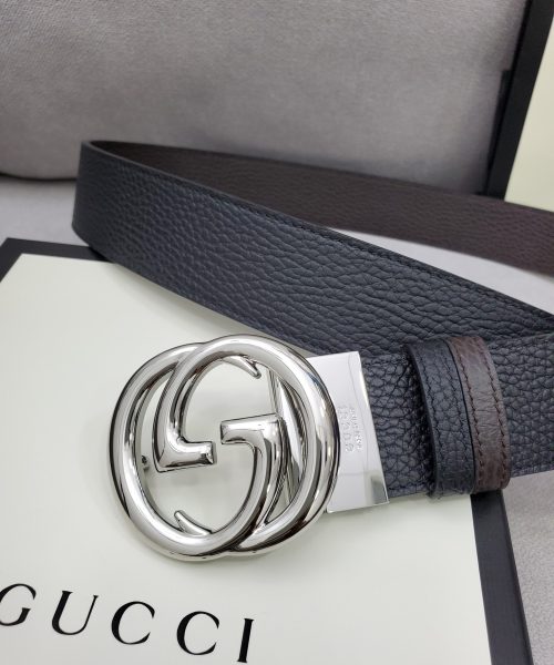 1:1 Replica Gucci Belt With Interlocking G Buckle Black For Women, Women Belt